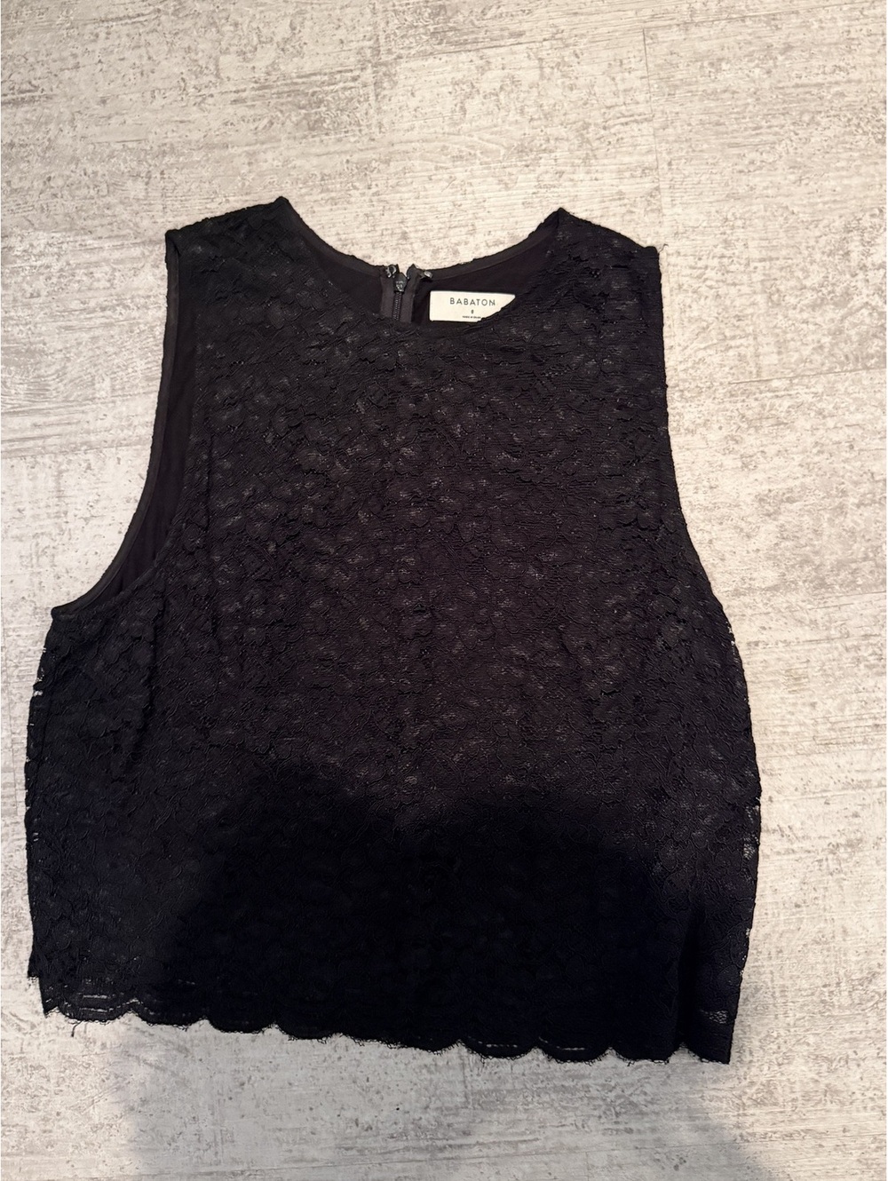Babaton Black Floral Lace Sleeveless tank top 8